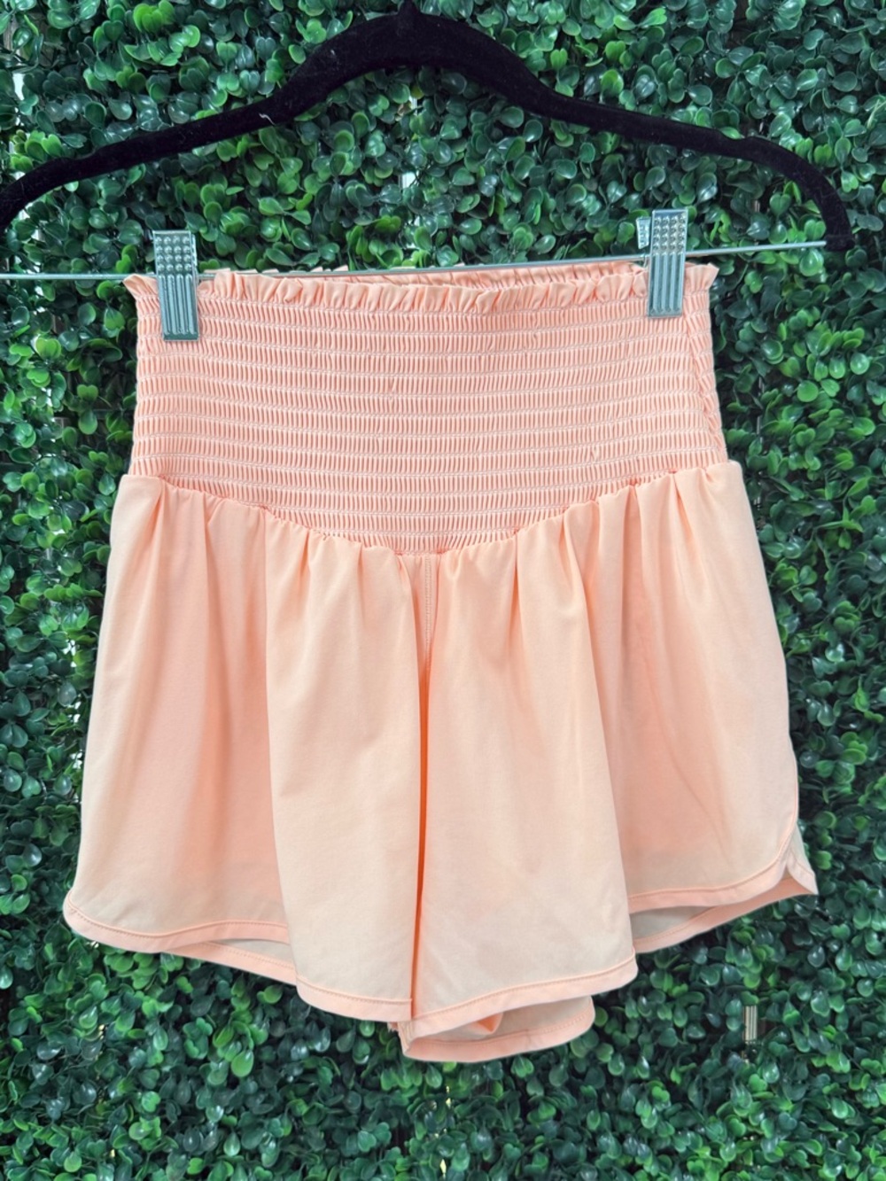 aerie Peach Smocked High-Waist Skort